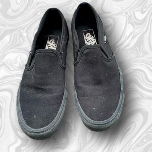 Vans Women’s Black Slip On Shoes (Size 8.5)